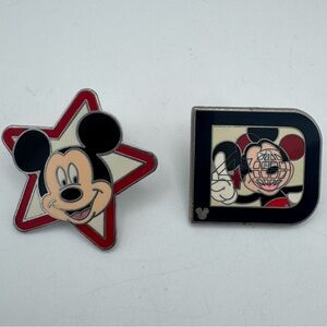 Disney Hidden Mickey Pin Lot of 2 Mickey Mouse Star & Graphic Designs